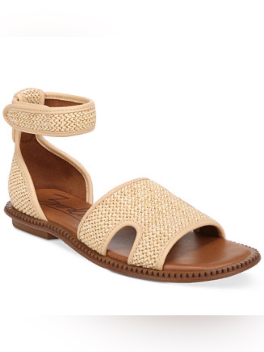 Zodiac Beige Woven Ankle-Strap Sandals for Women, Sz 6, Like New